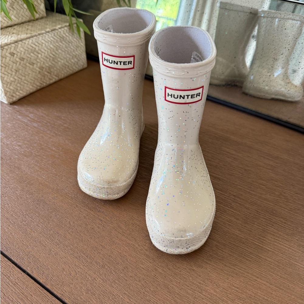 Hunter Cream Glitter Kids' Boots